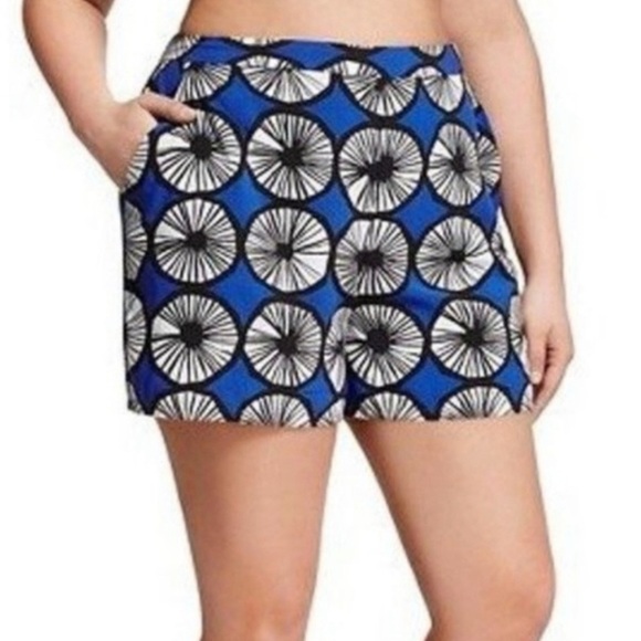 Marimekko Blue Graphic Print Resort Shorts –Spring Break Vacation S - Picture 5 of 7